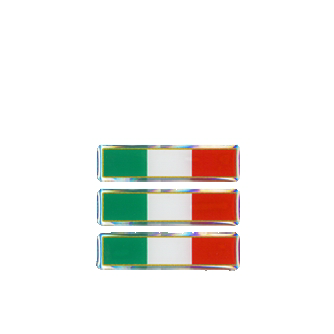 ADESIVO FLEX RETTANGOLARE ITA TRICOLORE 3 PZ 60 X 10 mm (483)