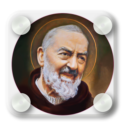 QUADRETTO LED - PADRE PIO - ARANCIO