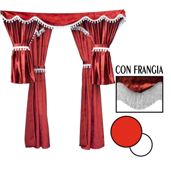 TENDA - SET COMPLETO - CLEOPATRA - ROSSA - FRANGIA BIANCA