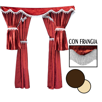 TENDA - SET COMPLETO - CLEOPATRA - MARRONE - FRANGIA PANNA