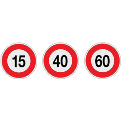 'ADESIVO LIMITE VELOCITA'' 15 KM/H'