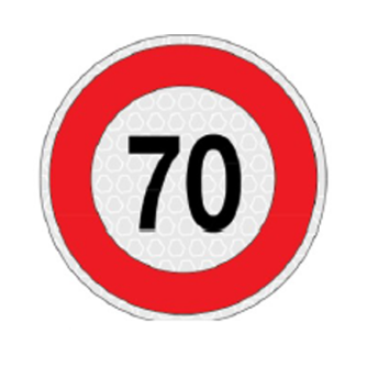 'ADESIVO LIMITE VELOCITA'' 70 KM/H'