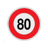 'ADESIVO LIMITE VELOCITA'' 80 KM/H'