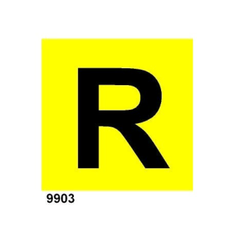 ADESIVO "R" GIALLO QUARDATO ANTERIORE (150*150MM)