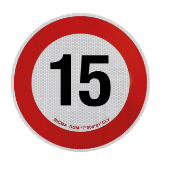 'ADESIVO LIMITE VELOCITA'' 15 KM/H'