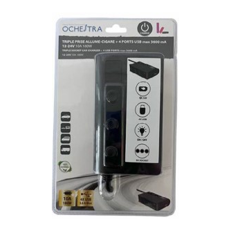 PRESA TRIPLA - 180W 10A - AGG. QUATTRO PORTE USB