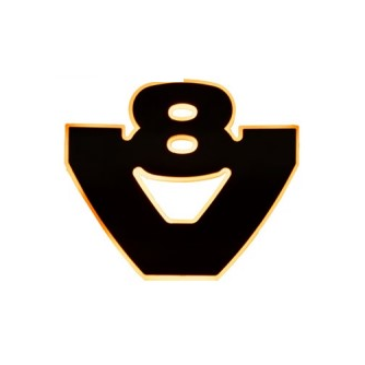 V8 PLEX. NERO PICCOLO 10x8 - LED ARANCIO - SOSTITUISCE ORIGINALE