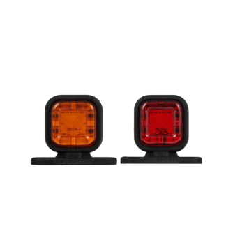 FANALINO CORNETTO A LED - MIGNON - QUADRATO - 12-24V - ARANCIO-ROSSO