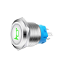 INTERRUTTORE - PULSANTE MOMENTANEO - 16MM - 12V 24V - 25A - LED VERDE - CON LOGO TROMBA