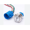 INTERRUTTORE - PULSANTE MOMENTANEO - 16MM - 12V 24V - 25A - LED VERDE - CON LOGO TROMBA