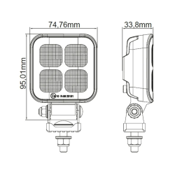 TRALERT - FARETTO DA LAVORO - APEX SERIES - QUADRATO COMPATTO 2929LM