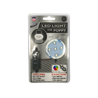 SUPPORTO LUMINOSO PER DEODORANTE POPPY. 5 LED, 12/24V. MULTICOLORE RGB.