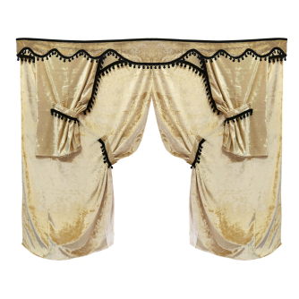 TENDA - SET COMPLETO - CLEOPATRA - PANNA - POM PON NERO