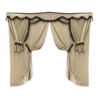 TENDA - SET COMPLETO - HELEN - PANNA - POM PON - NERO