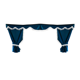 TENDA - SOLO GIRO VETRI - HELEN - BLU - POM PON BIANCO