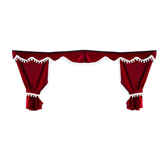 TENDA - SOLO GIRO VETRI - HELEN - ROSSA - POM PON BIANCO