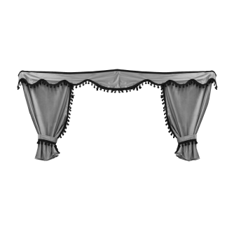 TENDA - SOLO GIRO VETRI - HELEN - GRIGIA - POM PON - NERO