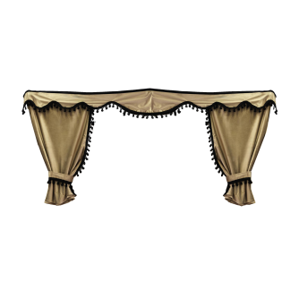 TENDA - SOLO GIRO VETRI - HELEN - TORTORA - POM PON NERO