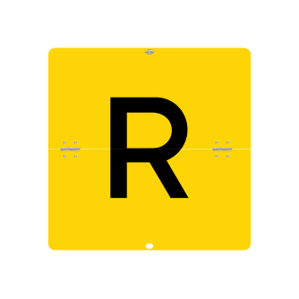 PANNELLO DI SEGNALAZIONE - RIFIUTI "R" FONDO GIALLO - PIEGHEVOLE