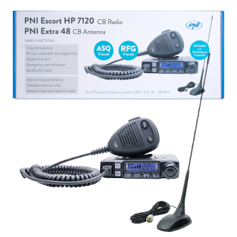 PNI - KIT PLUG AND PLAY - CB HP 7120 + ANTENNA CB EXTRA 48 + ACCESSORI