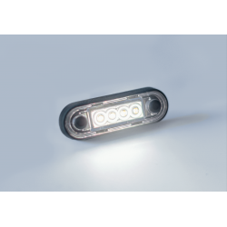 FANALINO BASE TUBOLARE/PIANA CON GOMMA - 4 LED DOUBLE - BIANCO/ARANCIO