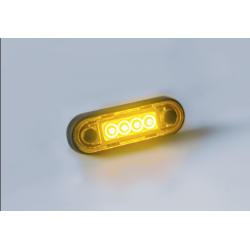 FANALINO BASE TUBOLARE/PIANA CON GOMMA - 4 LED DOUBLE - BIANCO/ARANCIO