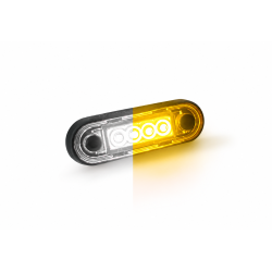 FANALINO BASE TUBOLARE/PIANA CON GOMMA - 4 LED DOUBLE - BIANCO/ARANCIO