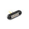 FANALINO BASE TUBOLARE/PIANA CON GOMMA - 4 LED DOUBLE - BIANCO/ARANCIO