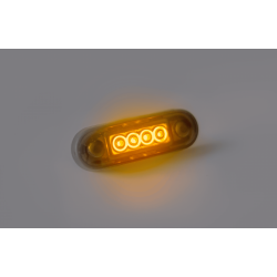 FANALINO BASE TUBOLARE/PIANA CON GOMMA - DARK SIDE - 4 LED DOUBLE - BIANCO/ARANCIO
