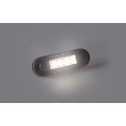 FANALINO BASE TUBOLARE/PIANA CON GOMMA - DARK SIDE - 4 LED DOUBLE - BIANCO/ARANCIO