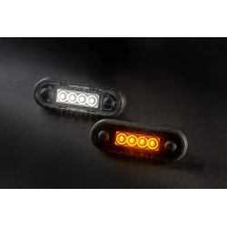 FANALINO BASE TUBOLARE/PIANA CON GOMMA - DARK SIDE - 4 LED DOUBLE - BIANCO/ARANCIO
