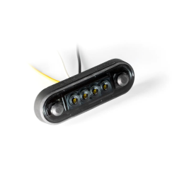 FANALINO BASE TUBOLARE/PIANA CON GOMMA - DARK SIDE - 4 LED DOUBLE - BIANCO/ARANCIO