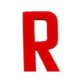 LETTERA "R" ROSSA X TARGA RIMORCHIO