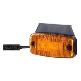 FANALINO A LED - LATERALE CATADIOTTRO 2 LED - ARANCIO 12/24V - CON STAFFA (LD182)