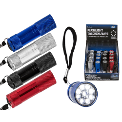 TORCIA 9 LED IN BLISTER COLORI ASS